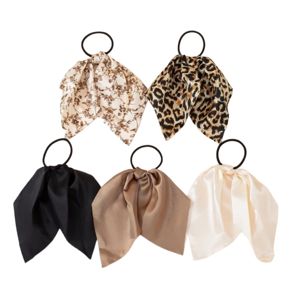 5 Piece Satin Sash Hair Ties